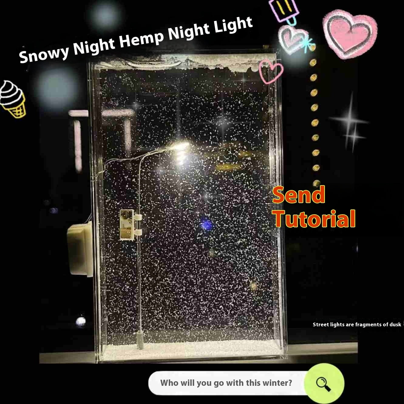Magic Snowy Landscape Night Lights Small Street Light Snowy Flowing Night DIY Christmas Lights Christmas Desktop Decor Handmade - Bellarte Enchanté Magic Snowy Landscape Night Lights Small Street Light Snowy Flowing Night DIY Christmas Lights Christmas Desktop Decor Handmade